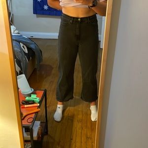 GAP high rise wide leg black jeans